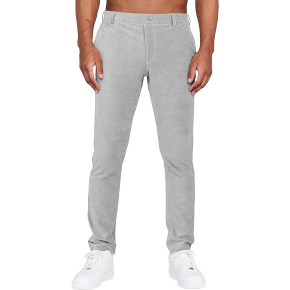 Redvanly Mens M Preppy Collins Pull On Corduroy Pants Gray Golf Business Casual - Picture 2 of 11